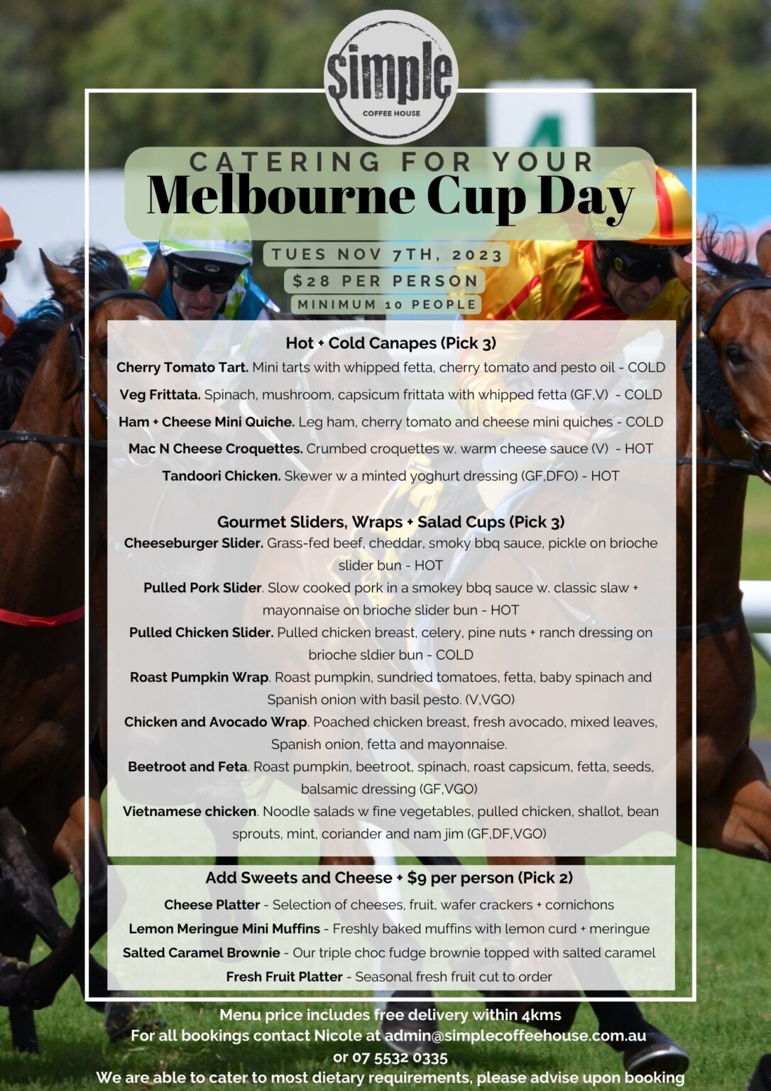 Melbourne Cup Package Simple Coffee House